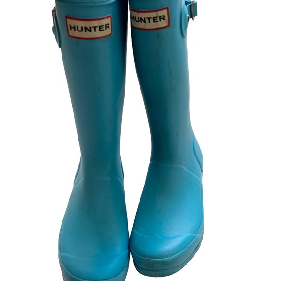 HUNTER ORIGINAL TALL RAIN BOOT IN BLUE BOY 3 GIRL 4 WATERPROOF TRENDY STYLISH - Picture 3 of 8